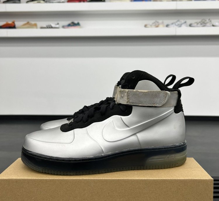 69265 Nike Air Force 1 High Foamposite Silver 2012
