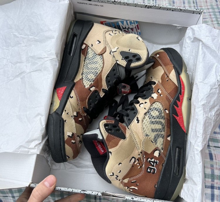 Jordan 5 Retro Supreme Desert Camo