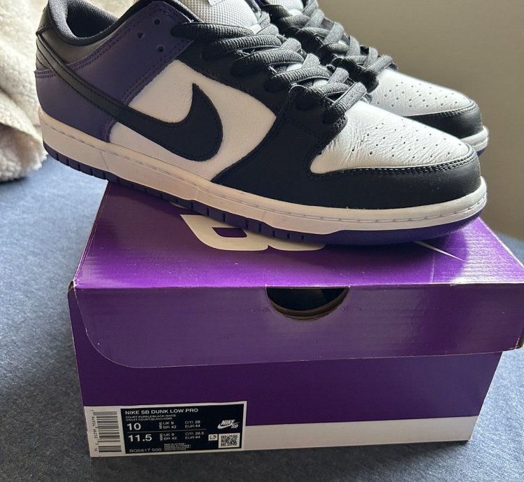 Nike Sb Dunk Low Court Purple Size 10 Ds