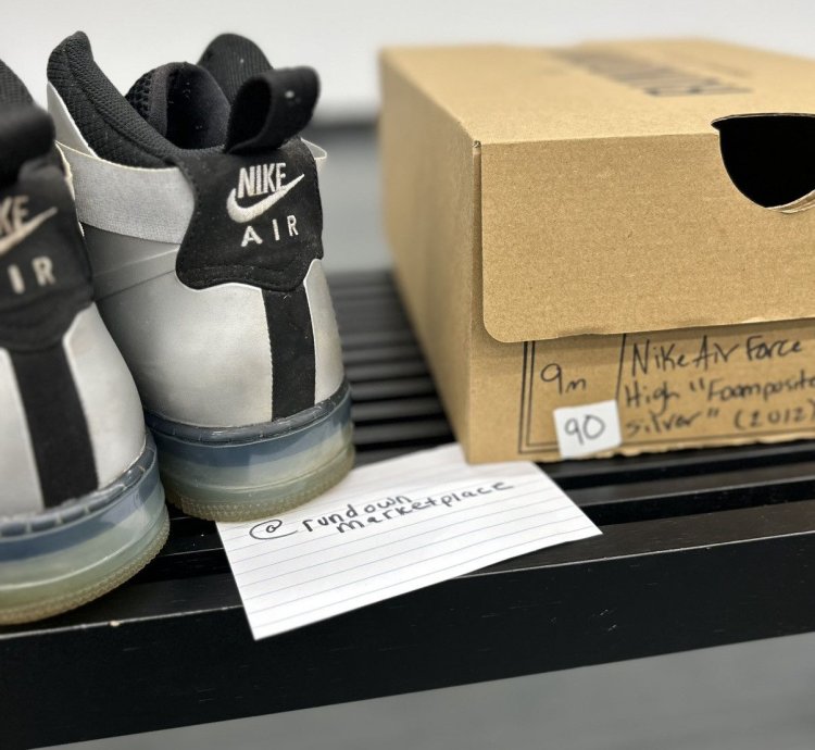 69265 Nike Air Force 1 High Foamposite Silver 2012