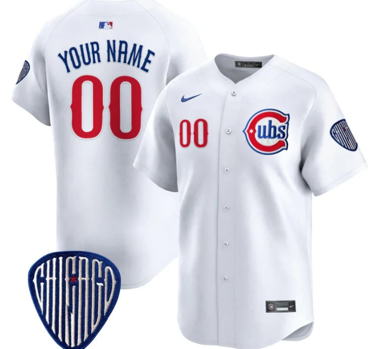 Custom Chicago Cubs Jersey Blue Alternate Vapor Premier Limited Stitched White