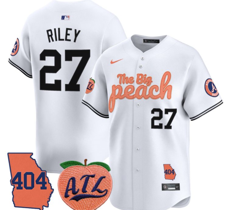 Austin Riley Jersey 27 Atlanta Braves 404 The Big Peach Premier Limited Stitched White