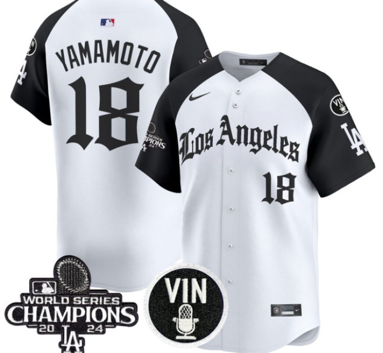 Yamamoto Jersey 18 Dodgers 2025 La Gothic Style Vapor Premier Limited Stitched Alternate