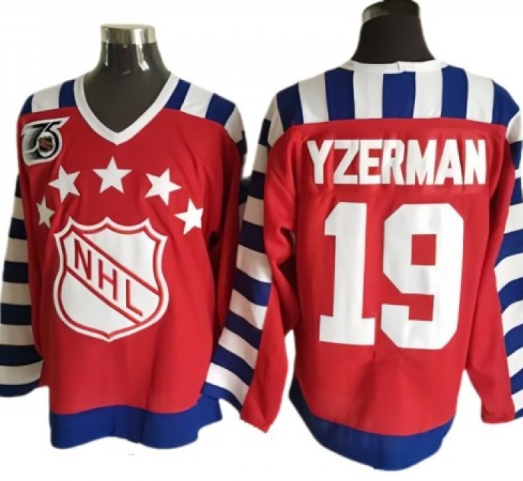 Nhl 1992 All Star Game 19 Steve Yzerman Vintage Ccm Jersey - Red