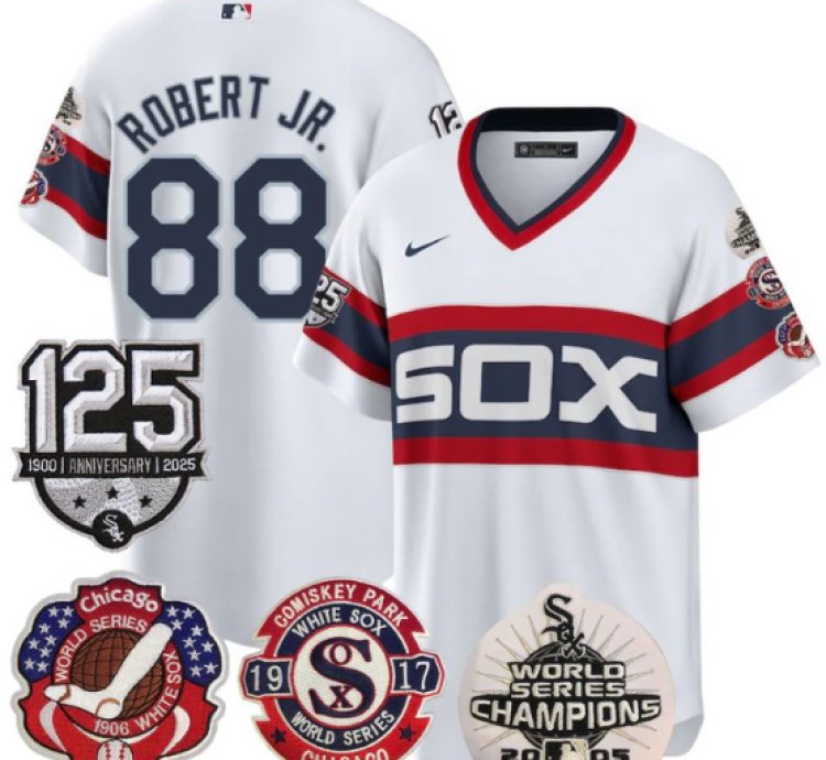 Luis Robert Jr Jersey 88 Chicago White Sox 125th World Series Champions White 1983
