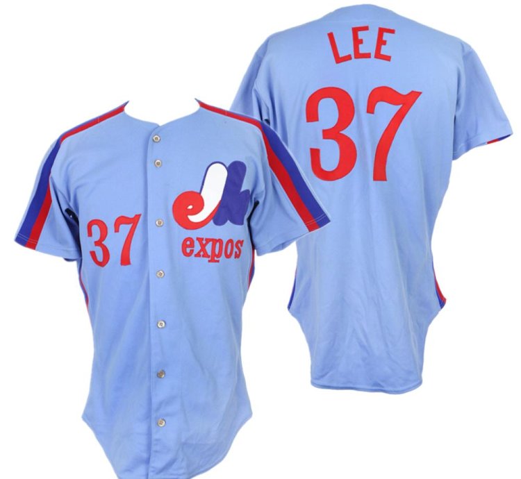 Montreal Expos Bill Lee Blue Throwback Jersey