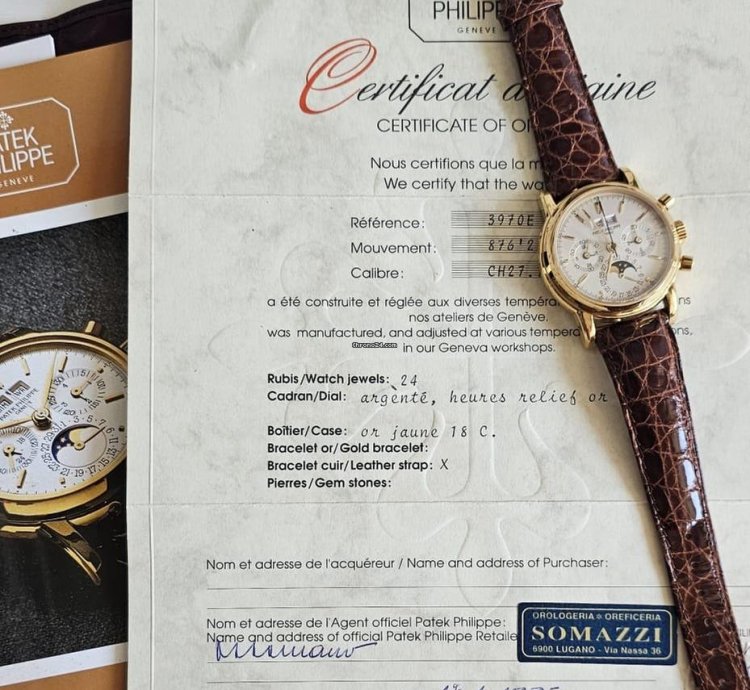 Patek Philippe Perpetual Calendar Chronograph 3970e Yellow Gold Second Series Full Set