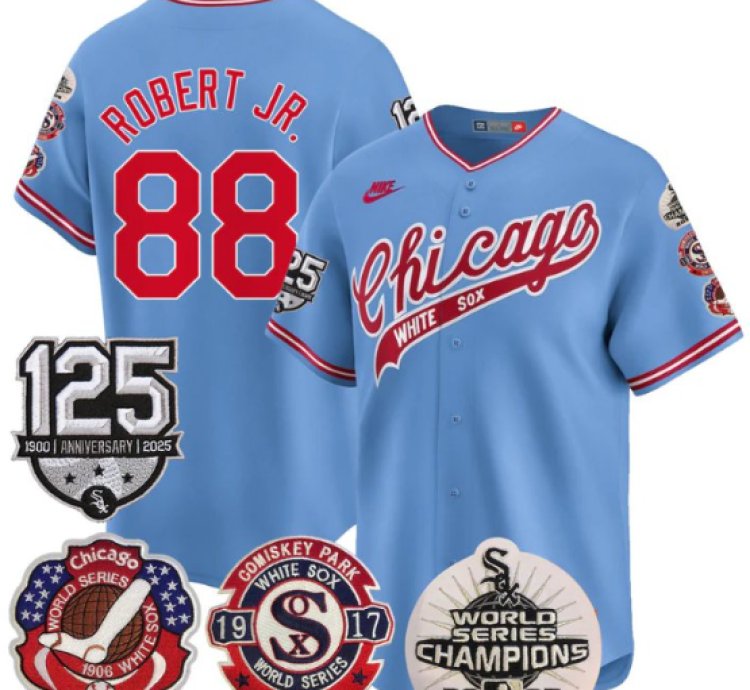 Luis Robert Jr Jersey 88 Chicago White Sox 125th Anniversary World Series Champions Blue
