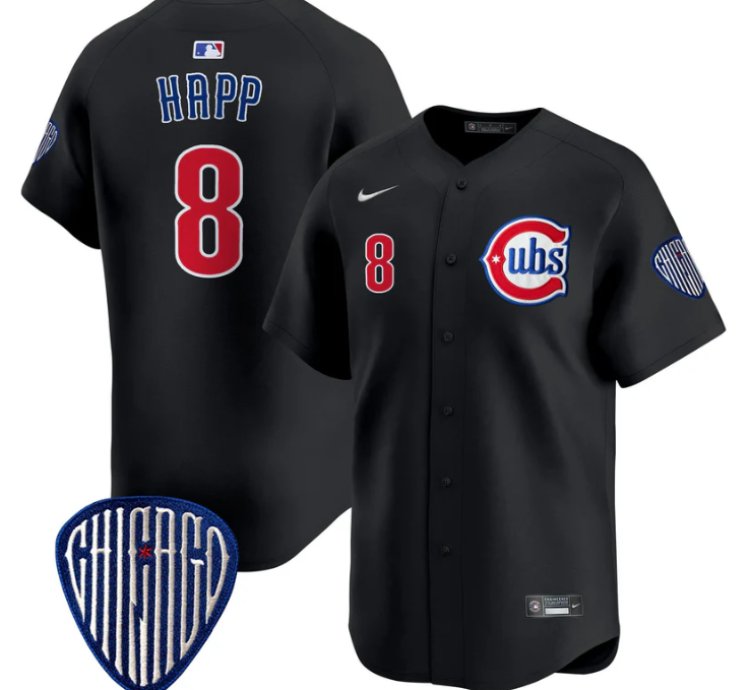 Ian Happ Jersey 8 Chicago Cubs Blue Alternate Vapor Premier Limited Stitched Black