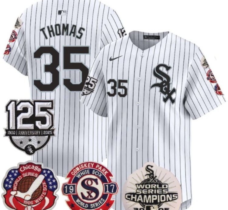 Frank Thomas Jersey 35 Chicago White Sox 125th Anniversary World Series Champions White