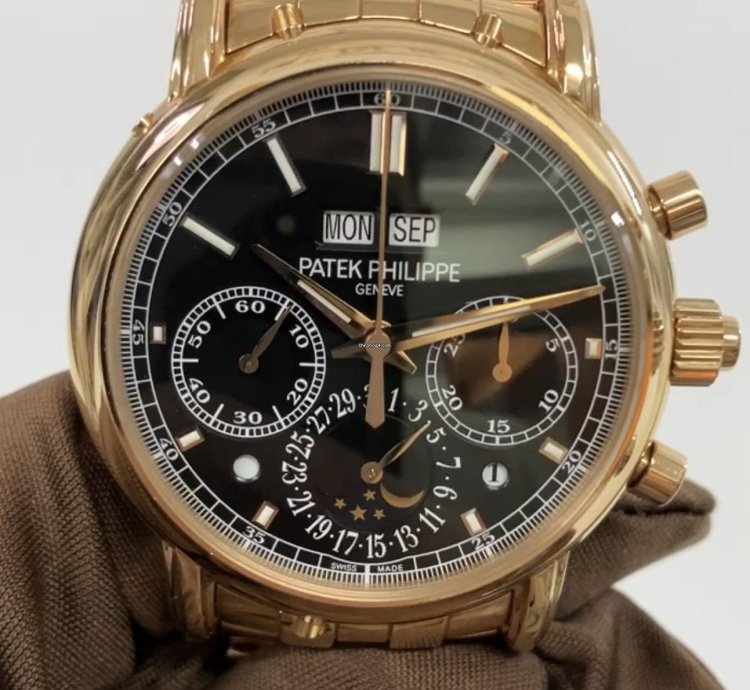 Patek Philippe Perpetual Calendar Chronograph 40mm Rose Gold - Black Dial - Bracelet 5204 1r-001