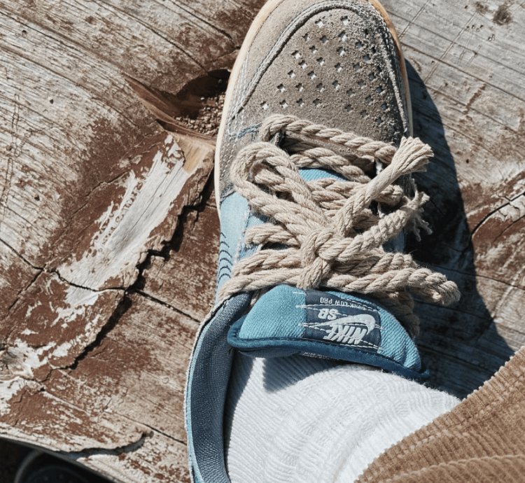 Nike Sb Dunk Low Denim Sashiko Sun Faded Rope Laces Andu