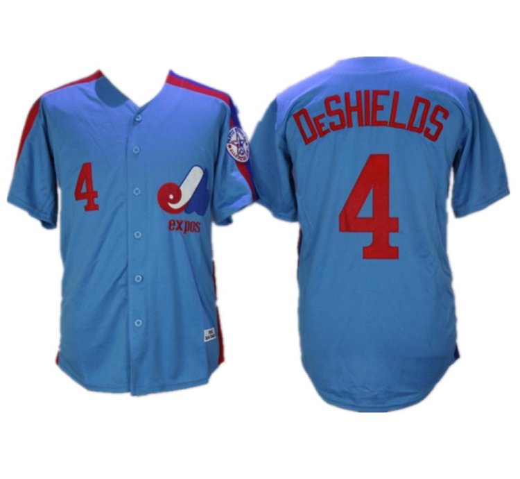 Montreal Expos Delino Deshields Blue Throwback Jersey