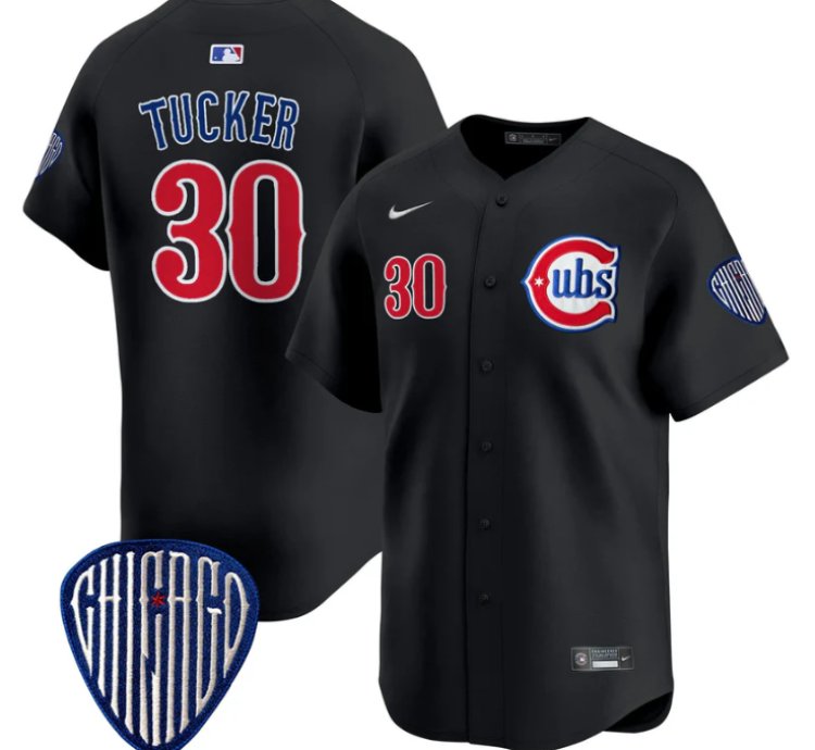 Kyle Tucker Jersey 30 Chicago Cubs Blue Alternate Vapor Premier Limited Stitched Black