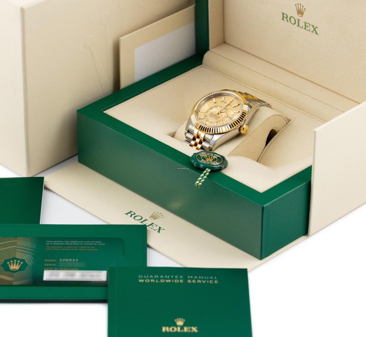 Rolex Sky-dweller Jubilee Steel Yellow Gold 18k Gold Dial Ref 326933 Full Set Unworn