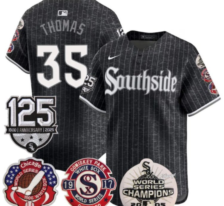 Frank Thomas Jersey 35 Chicago White Sox 125th Anniversary World Series Champions City Connect
