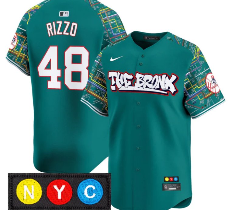 Anthony Rizzo Jersey 48 New York Yankees The Bronx Subway Style Premier Stitched Lexington Line