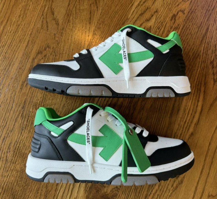 8 Off-white Out Of Office Green Black Ooo 41 Low Tops Logo