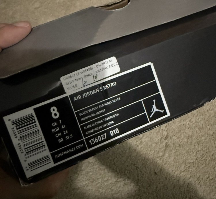 Jordan 5s Metallic 2011 Size 8