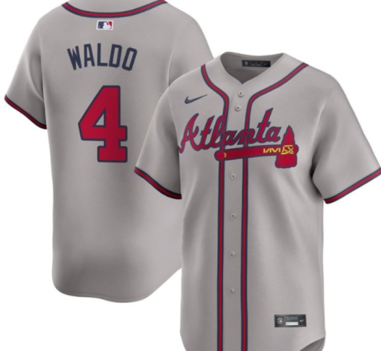 Waldo 4 Atlanta Braves Road Gray Jersey - All Stitched