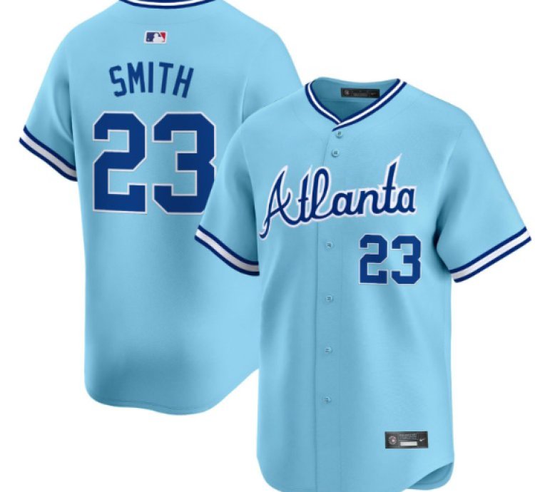Smith 23 Atlanta Braves Powder Blue Jersey - All Stitched