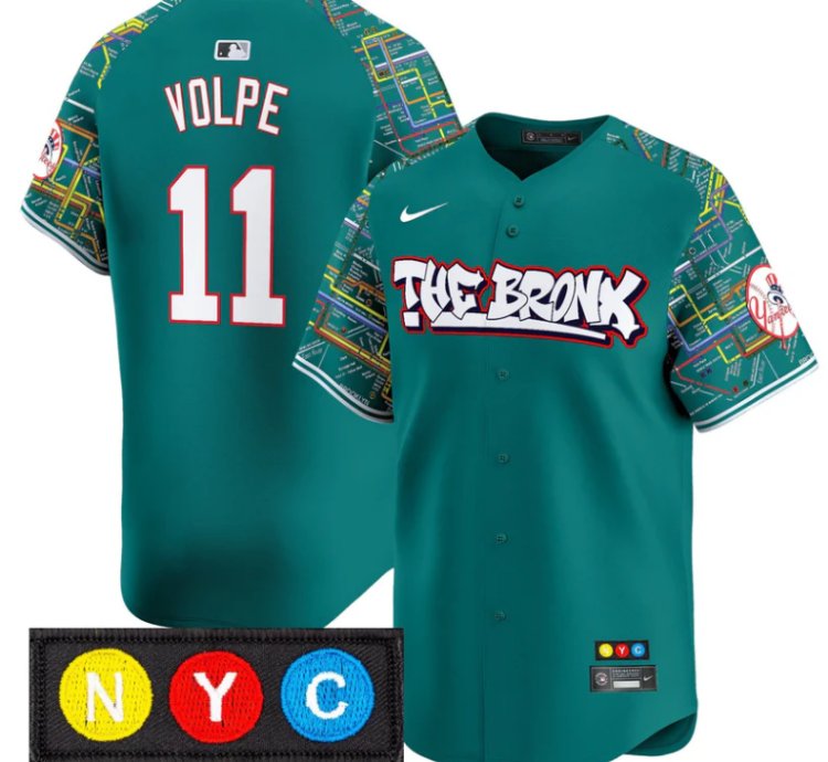 Anthony Volpe Jersey 11 New York Yankees The Bronx Subway Style Premier Stitched Lexington Line