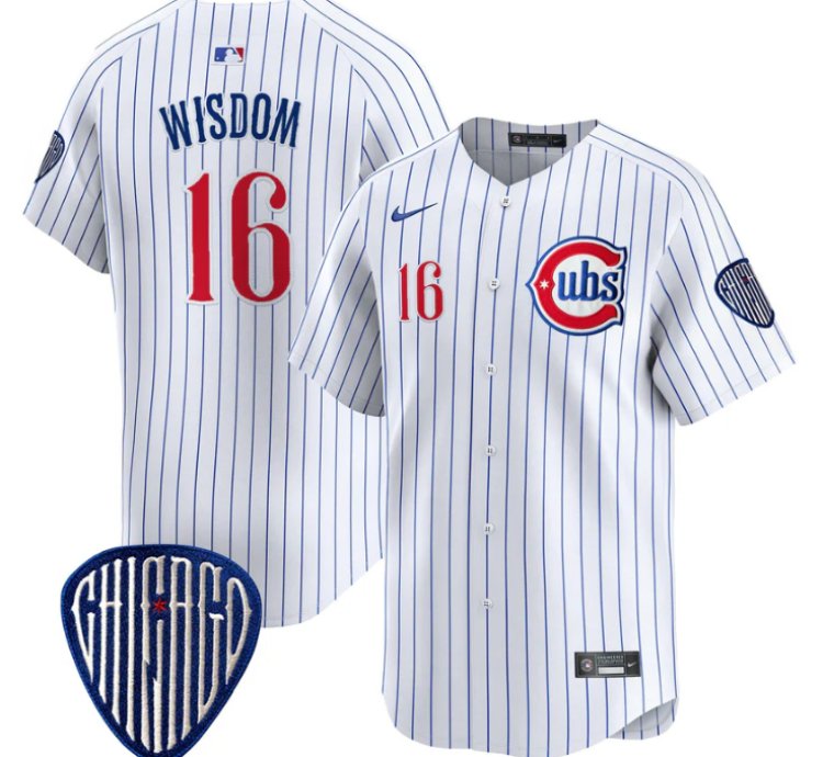 Patrick Wisdom Jersey 16 Chicago Cubs Blue Alternate Vapor Premier Limited Stitched Pinstripe