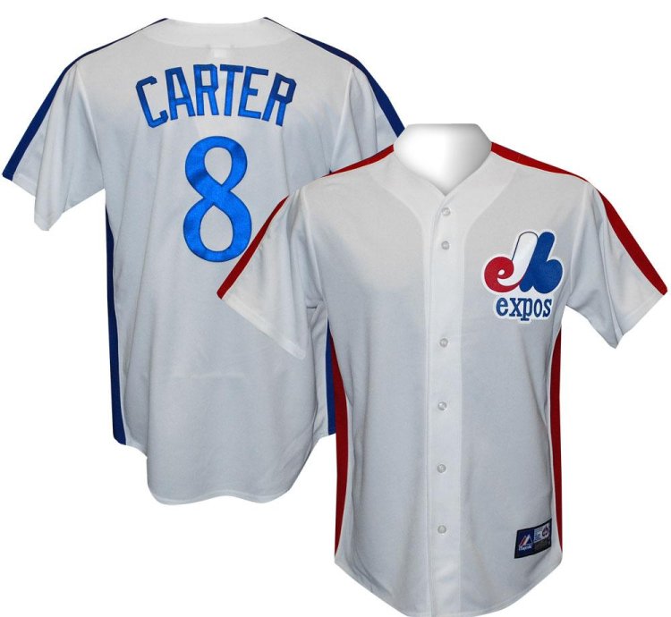 Montreal Expos Gary Carter White Cooperstown Throwback Jersey