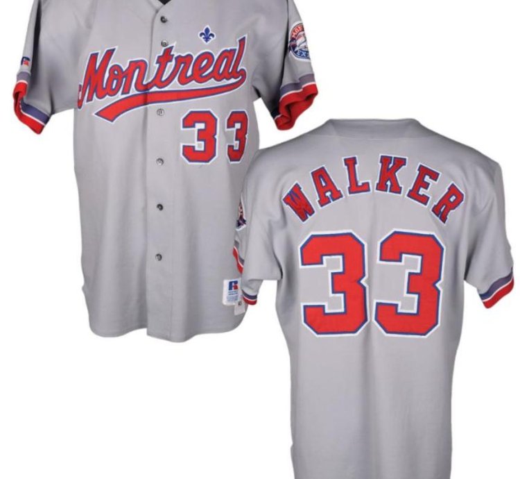 Montreal Expos Larry Walker Gray 1993 Throwback Jersey