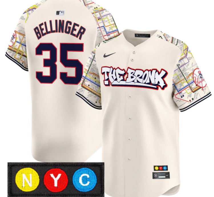 Cody Bellinger Jersey 35 New York Yankees The Bronx Subway Style Premier Stitched Cream