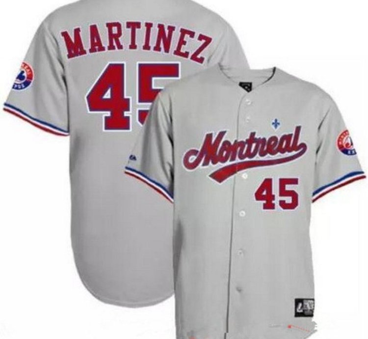 Montreal Expos Pedro Martinez Gray Throwback Jersey