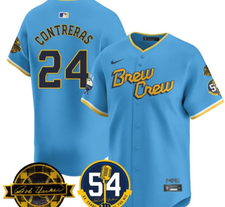 William Contreras Jersey 24 Milwaukee Brewers 2025 Bob Uecker City Connect