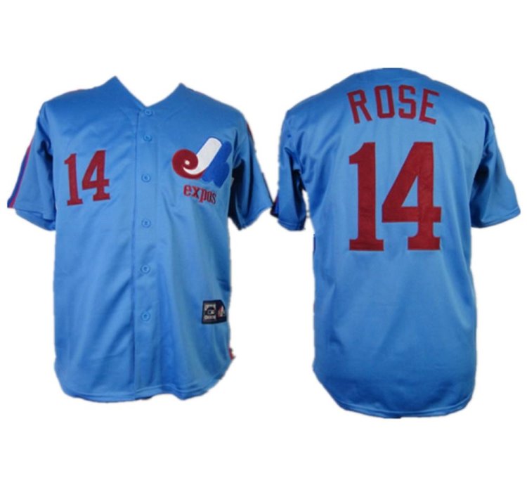 Montreal Expos Pete Rose Blue Throwback Jersey