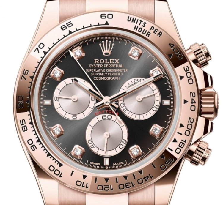 Rolex Daytona Rose Gold Black Diamond Dial 126505 New 2024