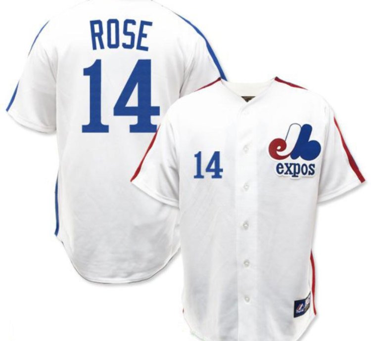 Montreal Expos Pete Rose White Throwback Jersey
