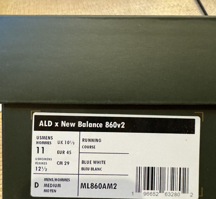 Ald New Balance 860v2 blue White