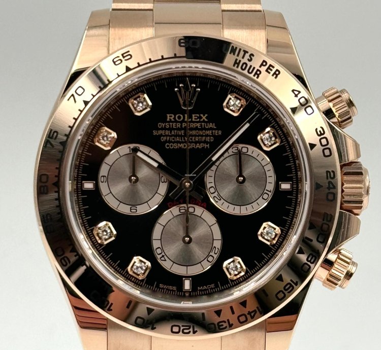 Rolex Daytona Rose Gold Black Diamond Dial 126505 Unworn 2024