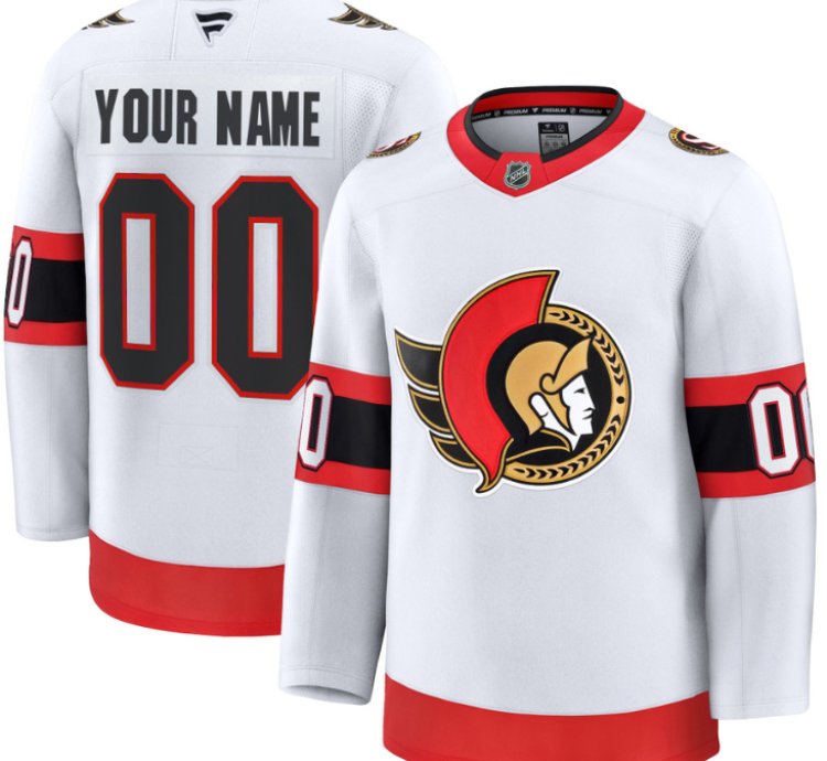 Mens Custom Ottawa Senators Jersey Name Number 2025 Premium Away All Stitched