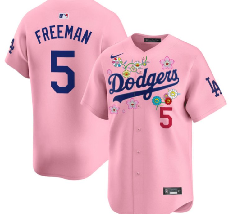 Freddie Freeman Jersey 5 Dodgers X Takashi Murakami 2025 Vapor Limited Stitched Cherry Blossom