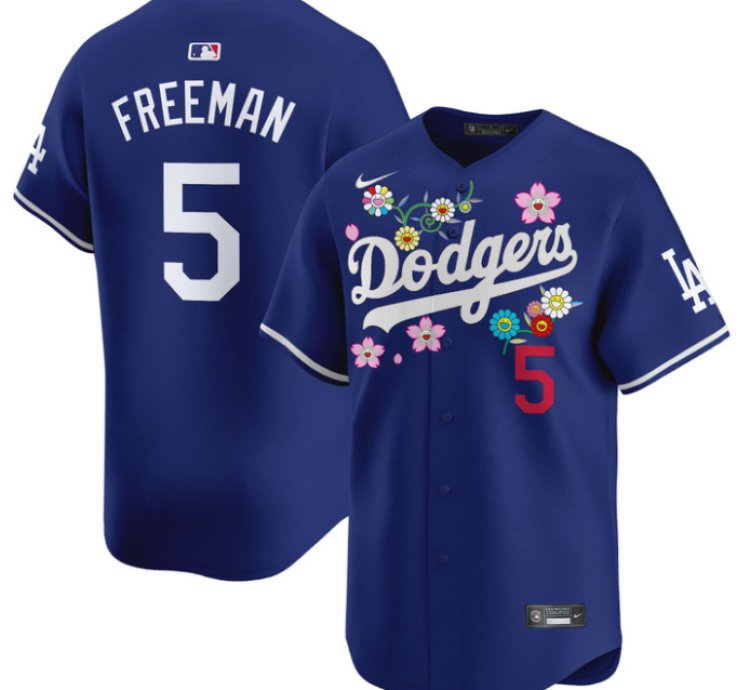 Freddie Freeman Jersey 5 Dodgers X Takashi Murakami 2025 Vapor Limited Stitched Royal