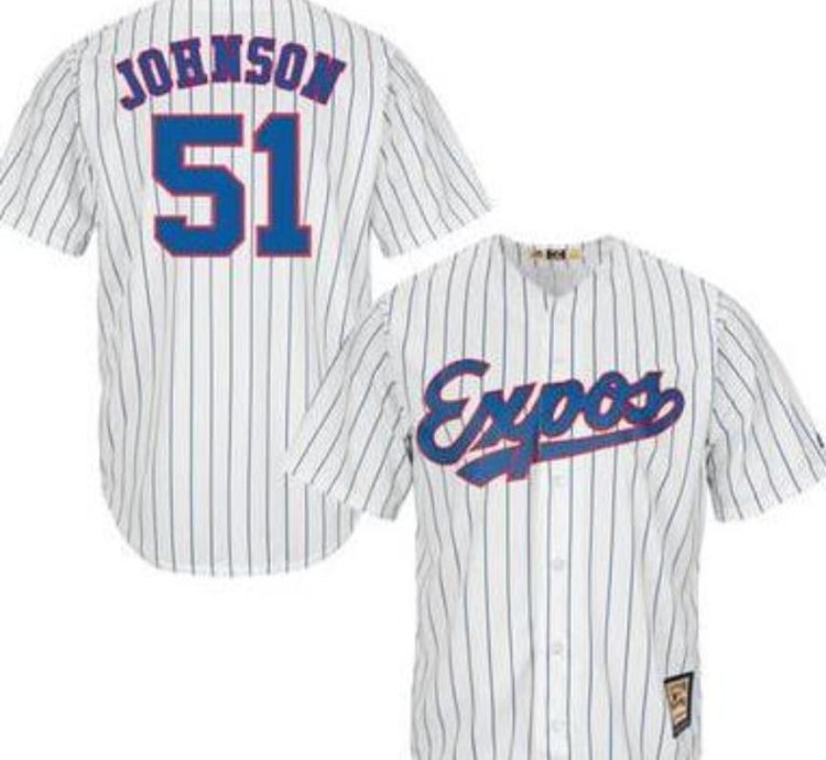 Montreal Expos Randy Johnson White Throwback Jersey