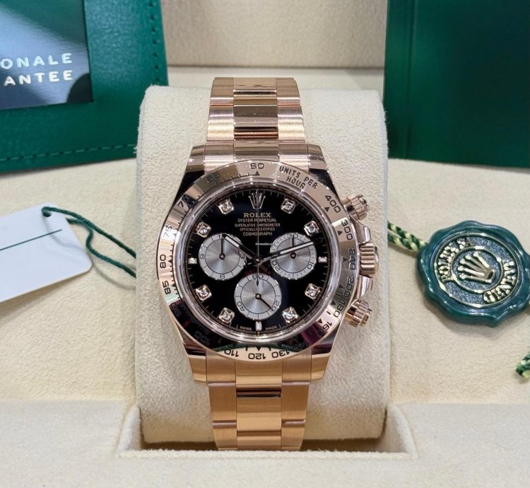 Rolex Daytona Rose Gold Black Diamond Dial 2024