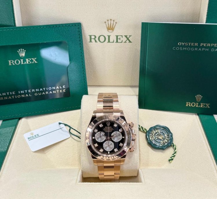 Rolex Daytona Rose Gold Black Diamond Dial 2024