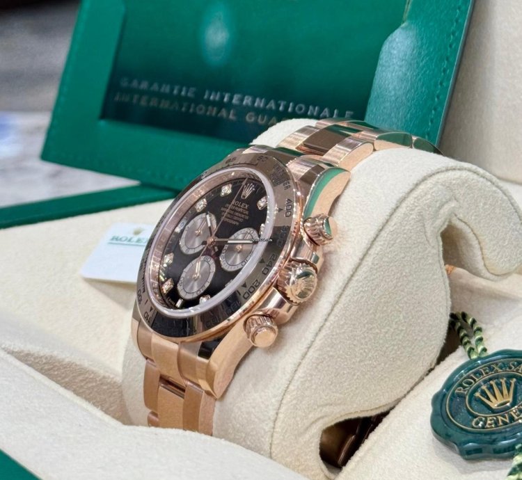 Rolex Daytona Rose Gold Black Diamond Dial 2024
