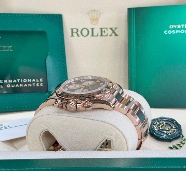 Rolex Daytona Rose Gold Black Diamond Dial 2024