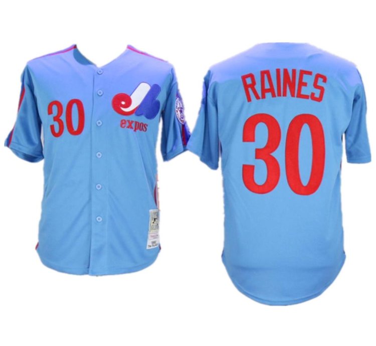 Montreal Expos Tim Raines Blue 1982 Throwback Jersey