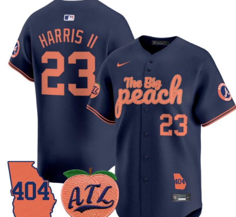Michael Harris Ii Jersey 23 Atlanta Braves 404 The Big Peach Premier Limited Stitched Navy