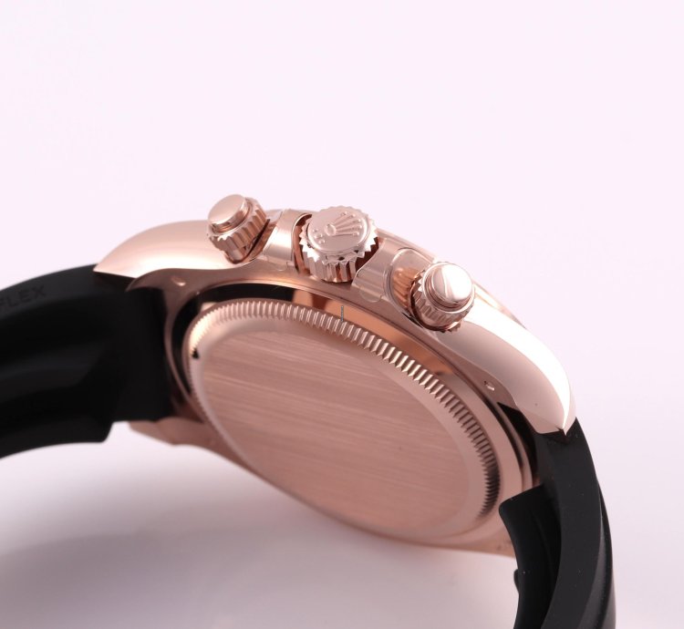 Rolex Daytona Rose Gold Black Sundust Dial Ceramic Everose Oysterflex Box Card 126515ln