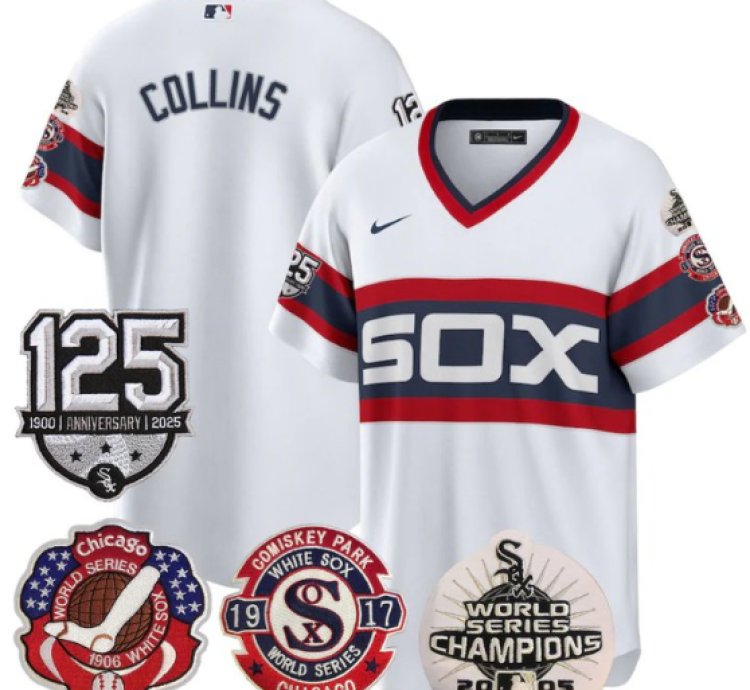 Eddie Collins Jersey Chicago White Sox 125th Anniversary World Series Champions White 1983