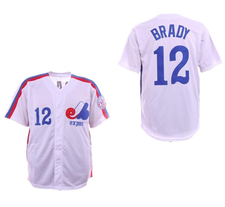 Montreal Expos Tom Brady White Throwback Jersey